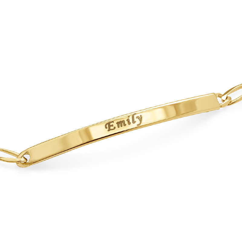 Womens ID Bracelet with Gold Plating - 1