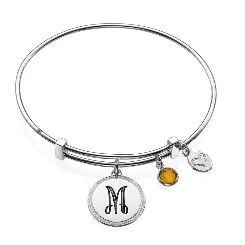 Initial Bangle with Charms