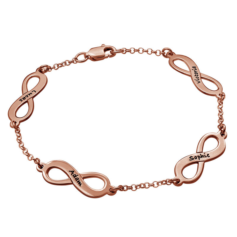 Multiple Infinity Bracelet with Rose Gold Plating - 2
