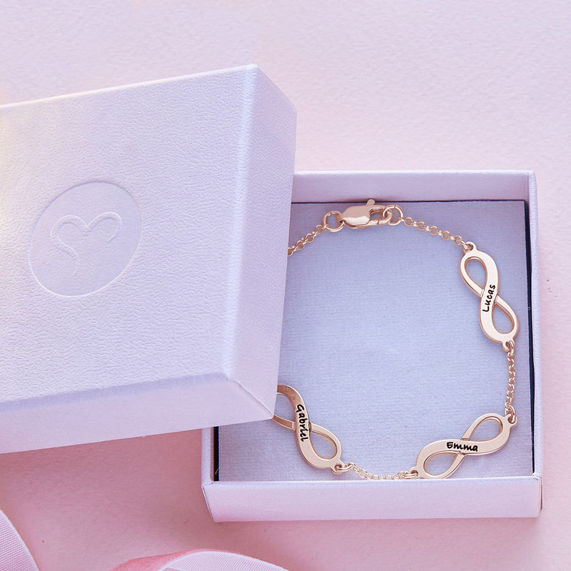 Multiple Infinity Bracelet with Rose Gold Plating - 5