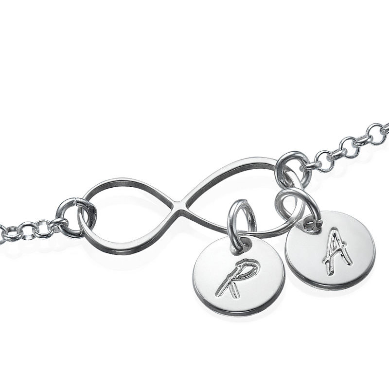 Infinity Bracelet / Anklet with Initial Charms - 1