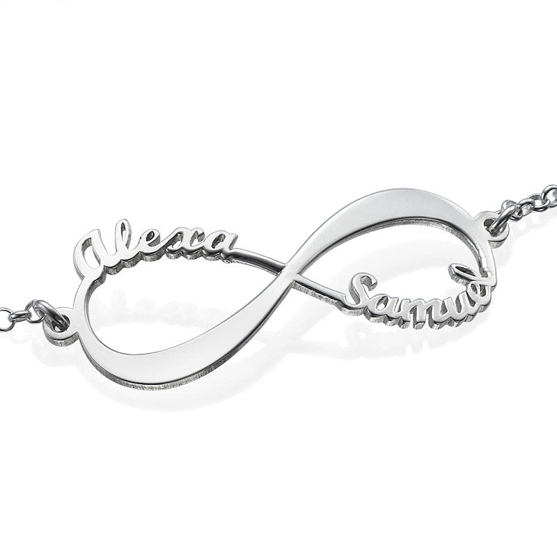 Infinity Bracelet with Names - Sterling Silver - 2 product photo
