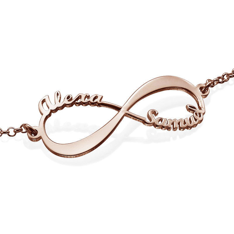 Infinity Bracelet with Names - Rose Gold Plated - 2