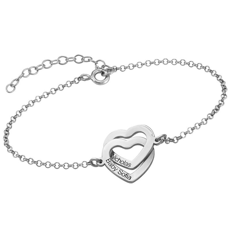 Interlocking Hearts Bracelet in Sterling Silver - 1 product photo