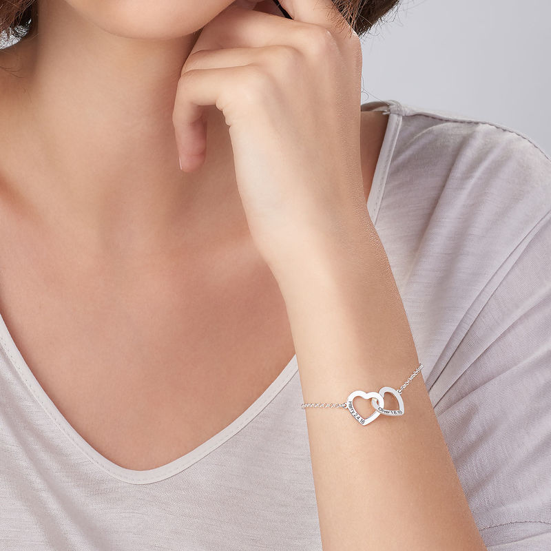 Interlocking Hearts Bracelet in Sterling Silver - 3 product photo