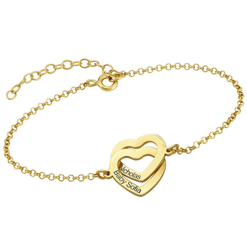 Interlocking Hearts Bracelet with 18K Gold Plating