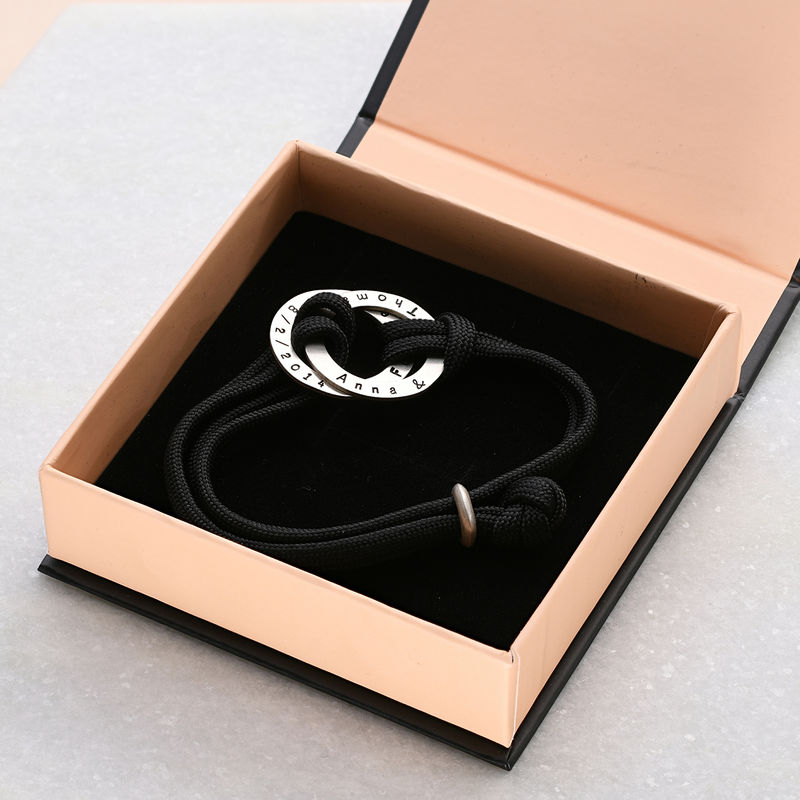 Rope Bracelet for Men with Engraved Hoop - 3