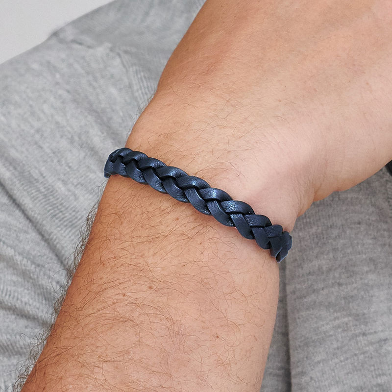 Mariner Nautical Blue Rope Leather Bracelet for Men - 2 product photo
