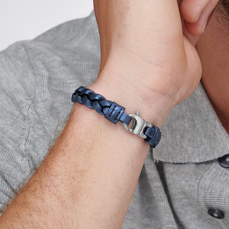 Mariner Nautical Blue Rope Leather Bracelet for Men - 3 product photo