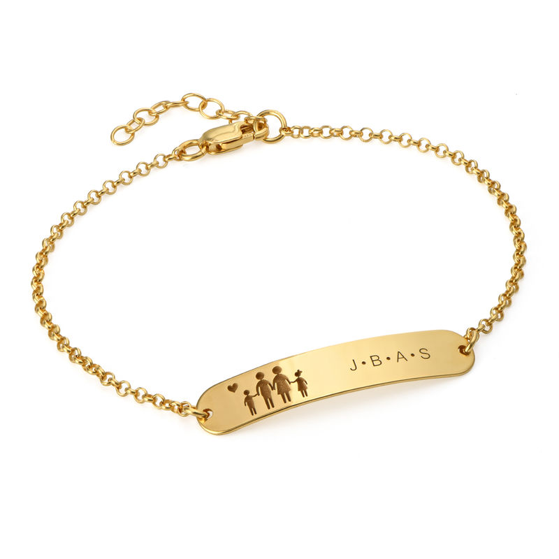 Family Bar Bracelet in 18K Gold Vermeil