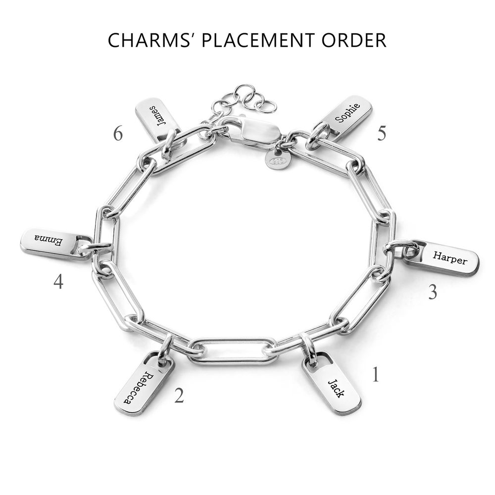 Rory Chain Link Bracelet with Custom Charms in Sterling Silver - 3