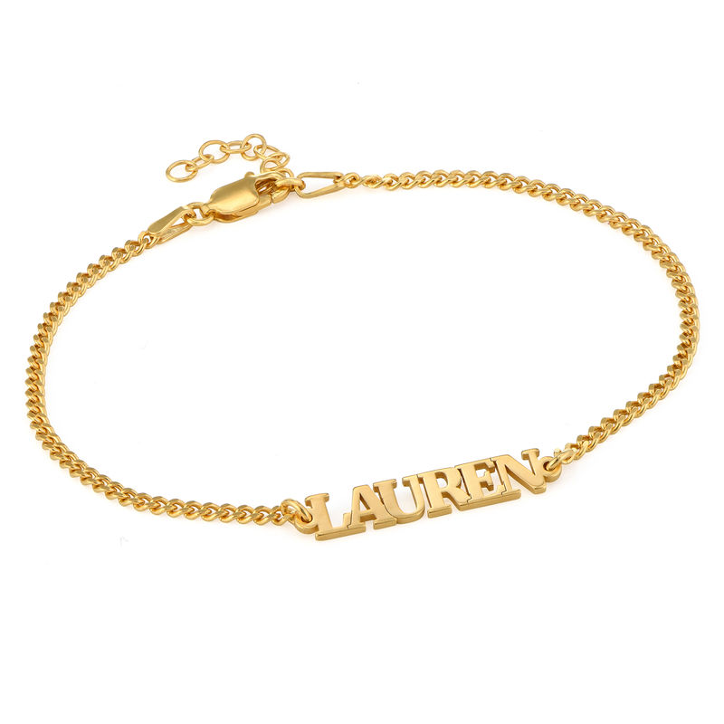 Name Bracelet with Capital Letters in 18K Gold Plating
