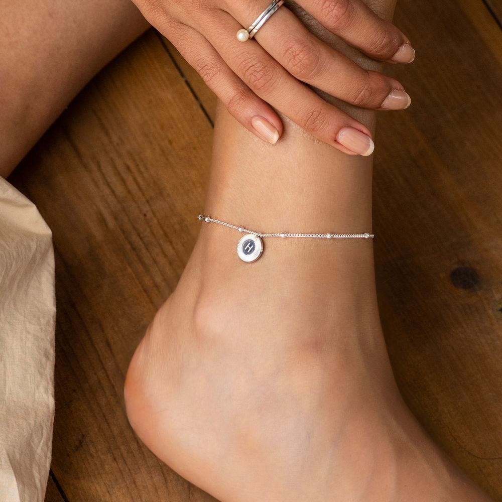 Mini Rayos Initial Bracelet / Anklet in Sterling Silver - 2 product photo