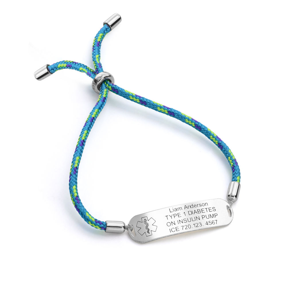 Medical ID Bracelet for Kids in Sterling Silver