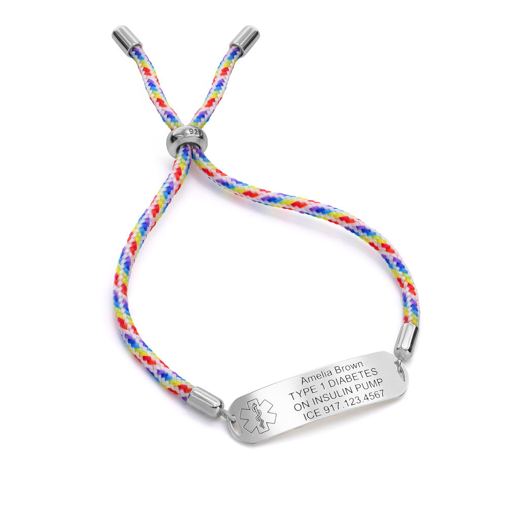 Medical ID Bracelet for Kids in Sterling Silver - 2