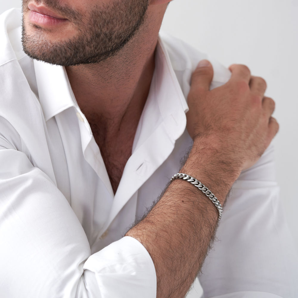 Initial Cuban Chain Bracelet for Men - 3 product photo