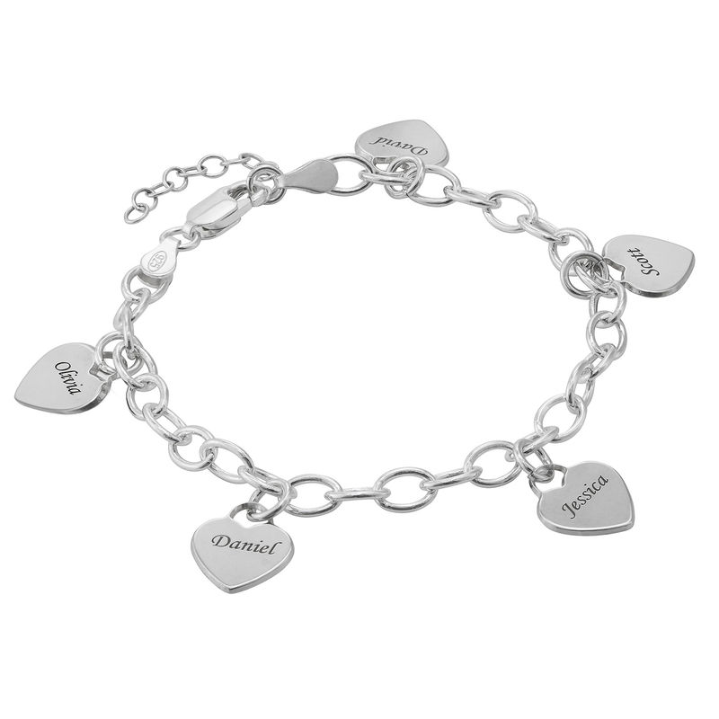 Mother’s Personalized Heart Charm Bracelet