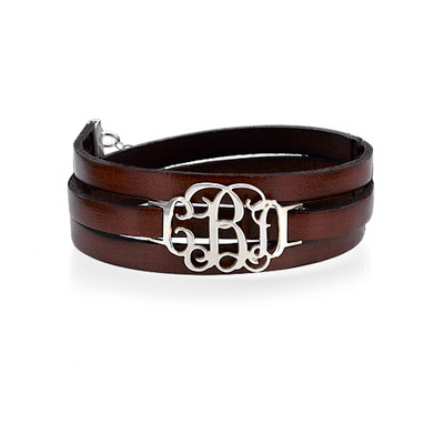 Leather Wrap Bracelet - Monogram