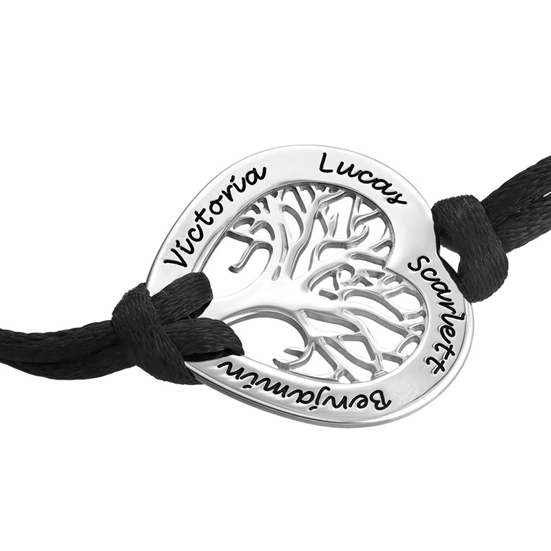 Sterling Silver Heart Family Tree Bracelet - 1