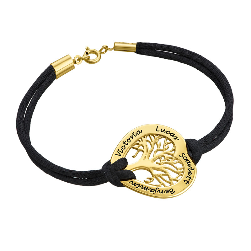 Heart Family Tree Bracelet with Gold Plating