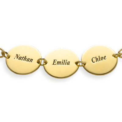 Special Gift for Mom - Disc Name Bracelet with 18K Gold Plating - 1 product photo
