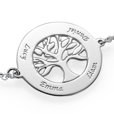 Family Tree Bracelet in Silver with Engraving - 1 product photo