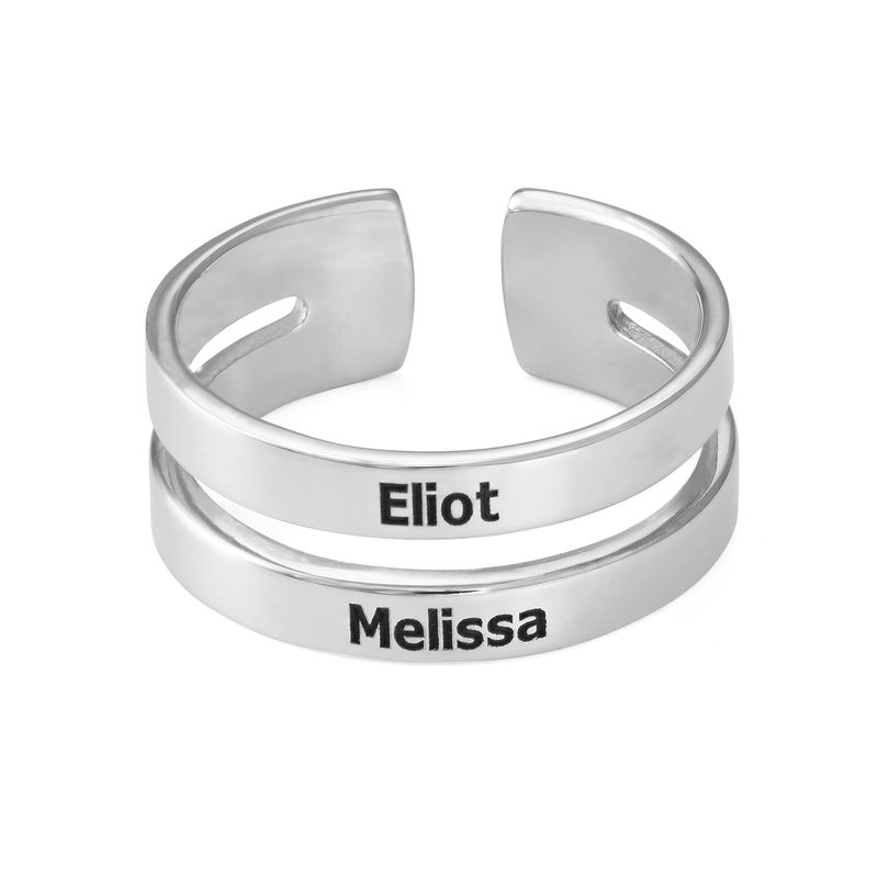 Two Name Ring in Silver - 1 product photo