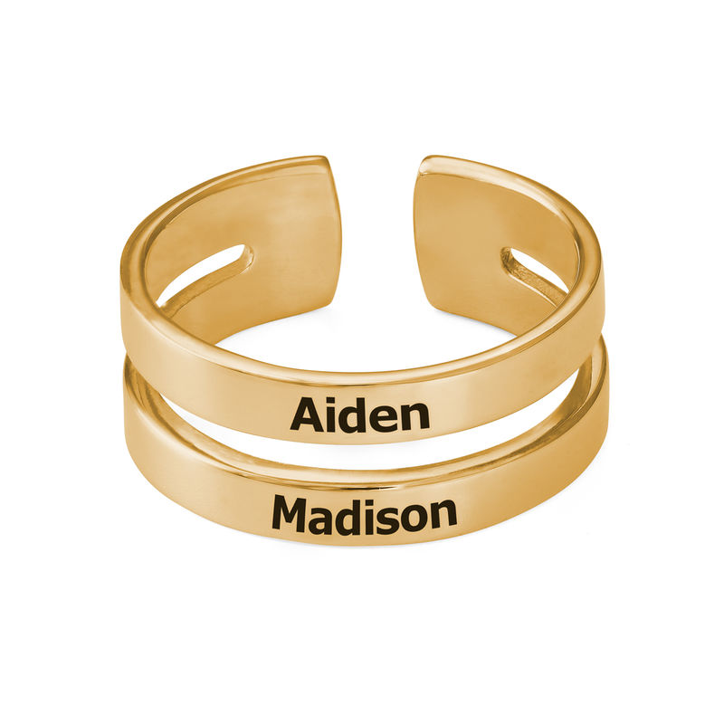 Two Name Ring with Gold Plating - 1