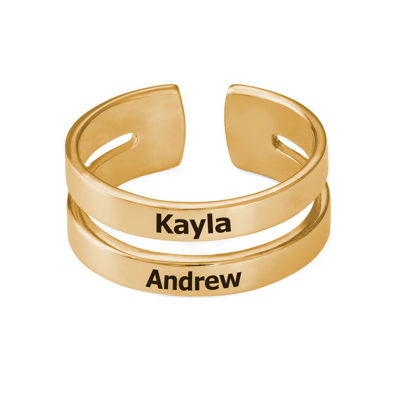 Two Name Ring in Vermeil - 1 product photo