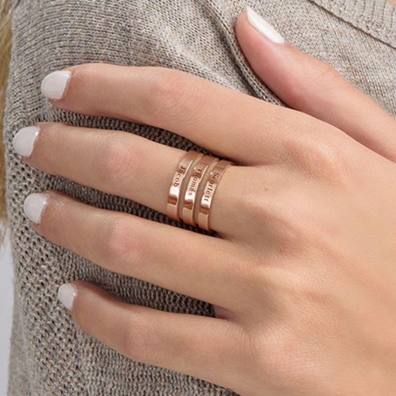 Three Names Ring in Rose Gold Plating - 4 product photo