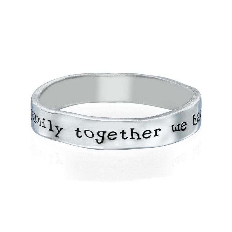 Engraved Name Ring - Hand Stamped Style - 1