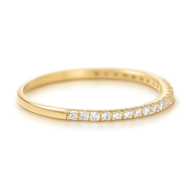 Delicate Gold Plated Cubic Zirconia Ring - 1