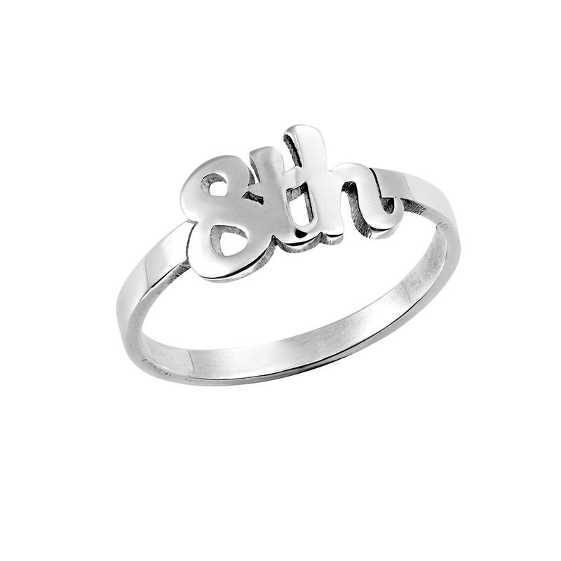 Personalized Number Ring in Sterling Silver