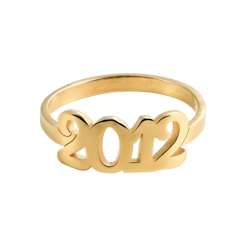 Personalized Number Ring with 18K Gold Plating - 1