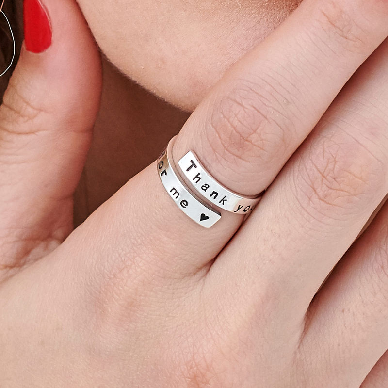 Engravable Ring Wrap in Sterling Silver - 5