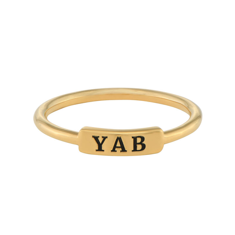 Stackable Nameplate Ring in Gold Plating - 1
