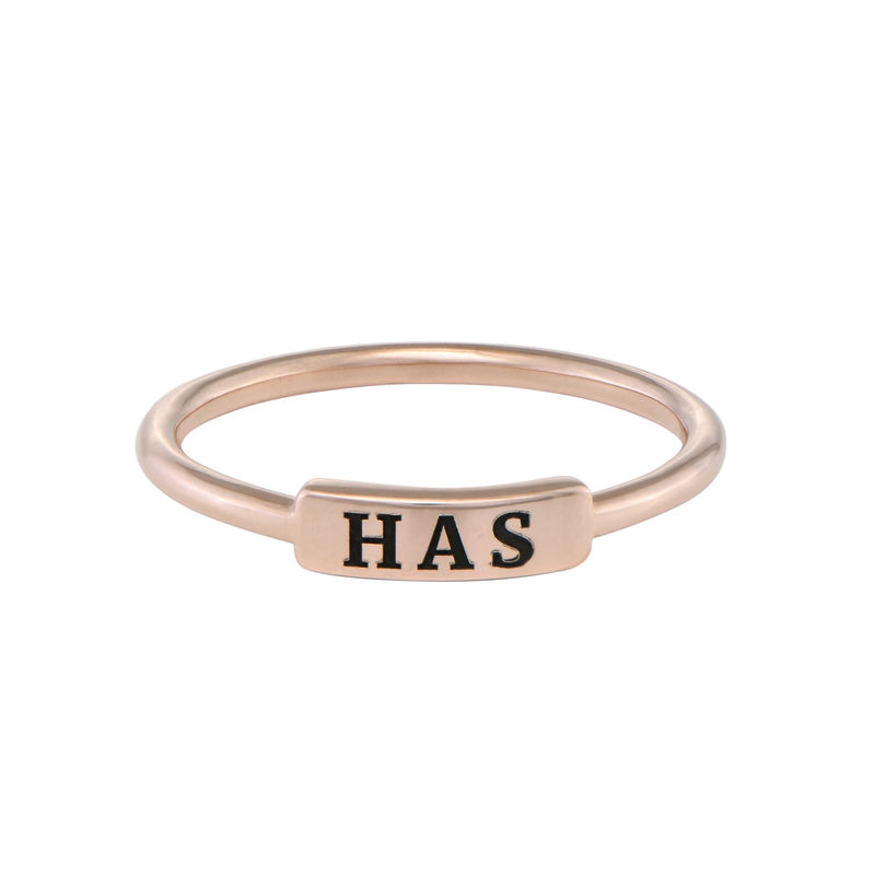 Stackable Nameplate Ring in Rose Gold Plating - 1