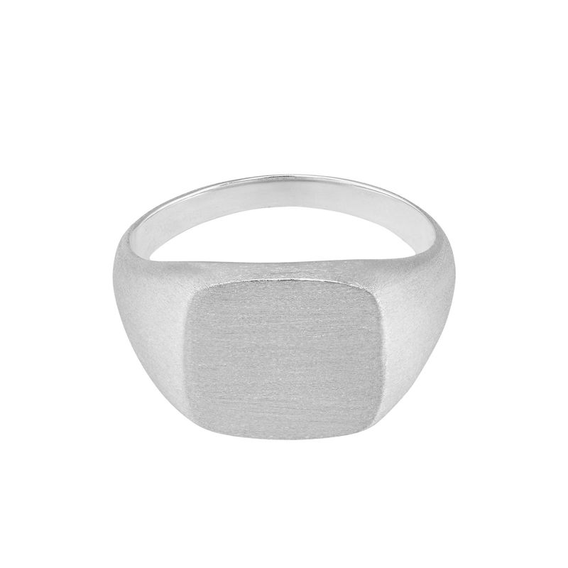 Engraved Signet Ring in Silver Matte - 1