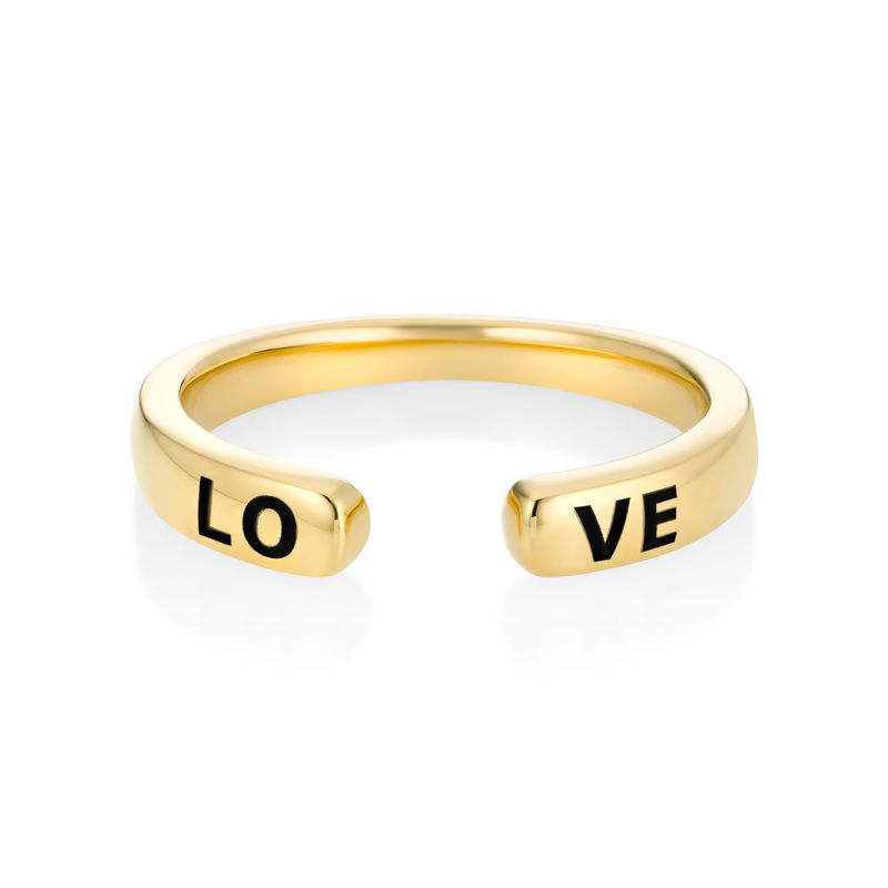 Custom Stacking Open Ring in Gold Plating - 2