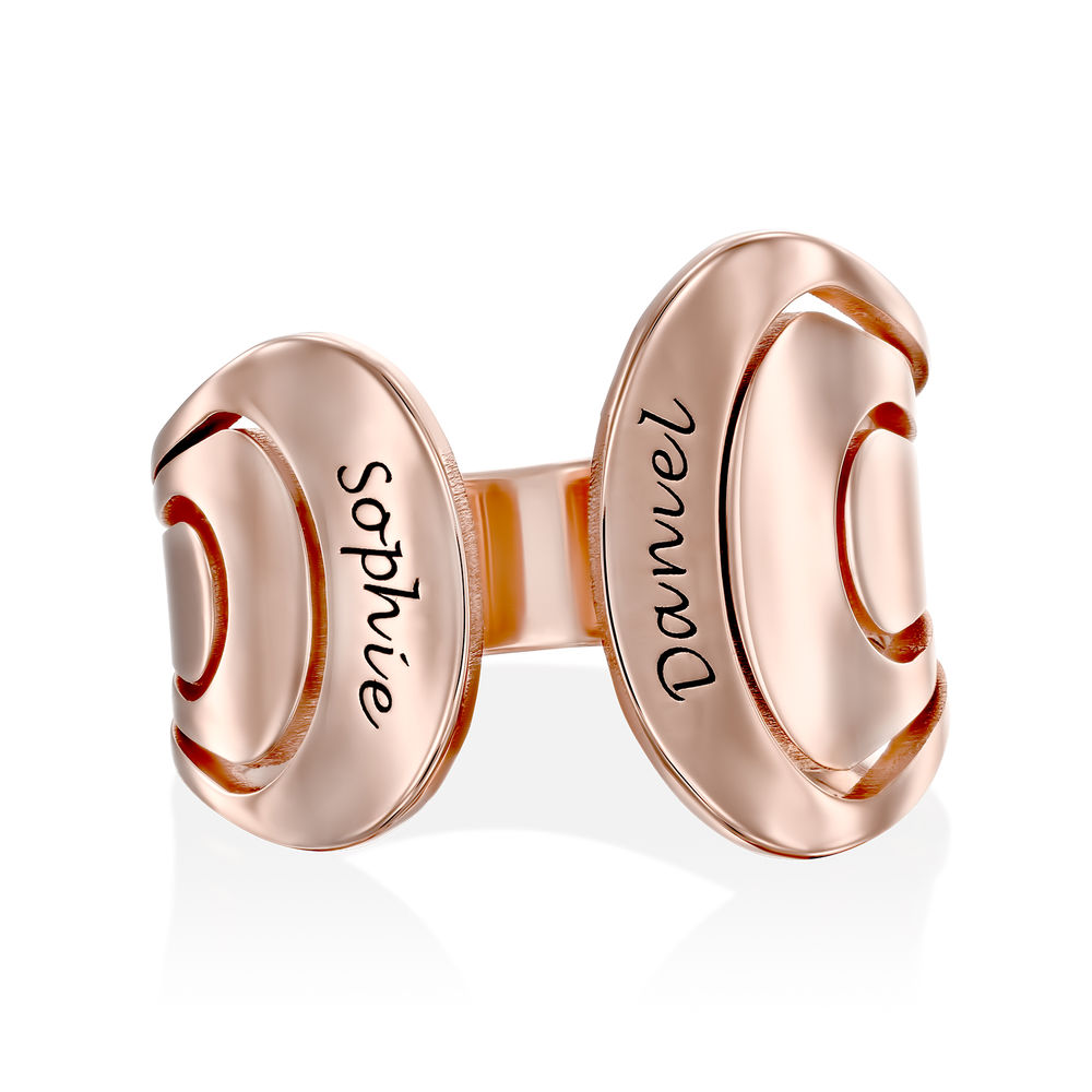 Hug Ring with Kids Name in Rose Gold Plating - 1 product photo