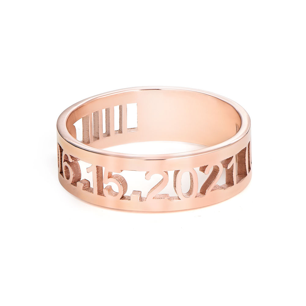 Custom Graduation Ring with Cubic Zirconia in Rose Gold Plating - 1