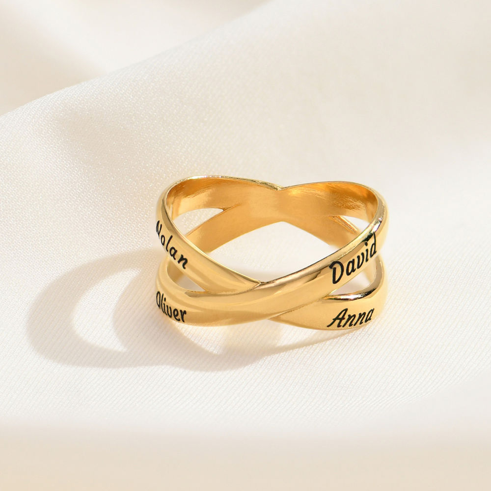Custom Criss Cross Ring in 18k Gold Plating - 2 product photo