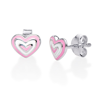 Pink Heart Earrings for Kids product photo