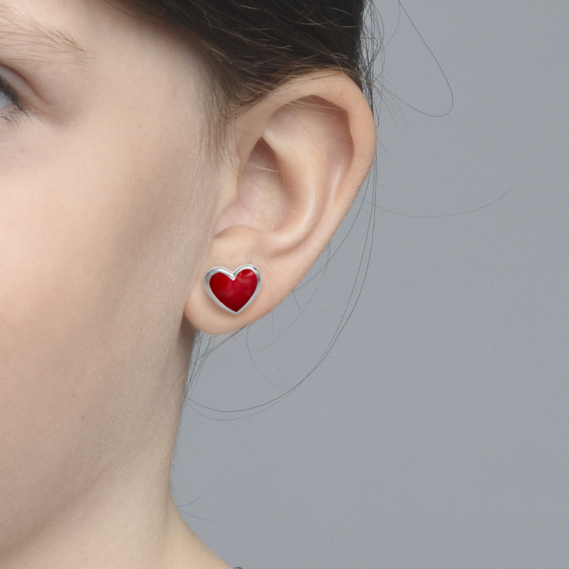 Red Heart Earrings for Kids - 1