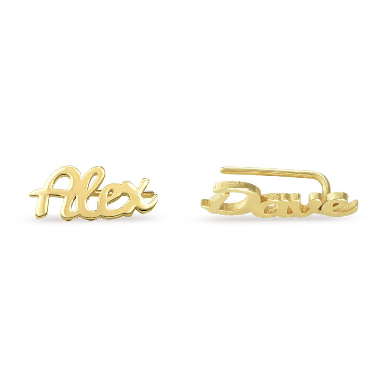 Personalized Ear Climbers with 18K Gold Plating