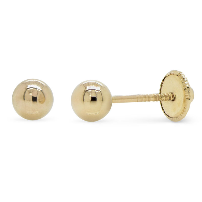 Small 10K Gold Round Stud Earrings