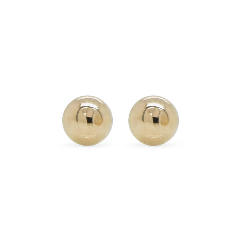 Small 10K Gold Round Stud Earrings - 1