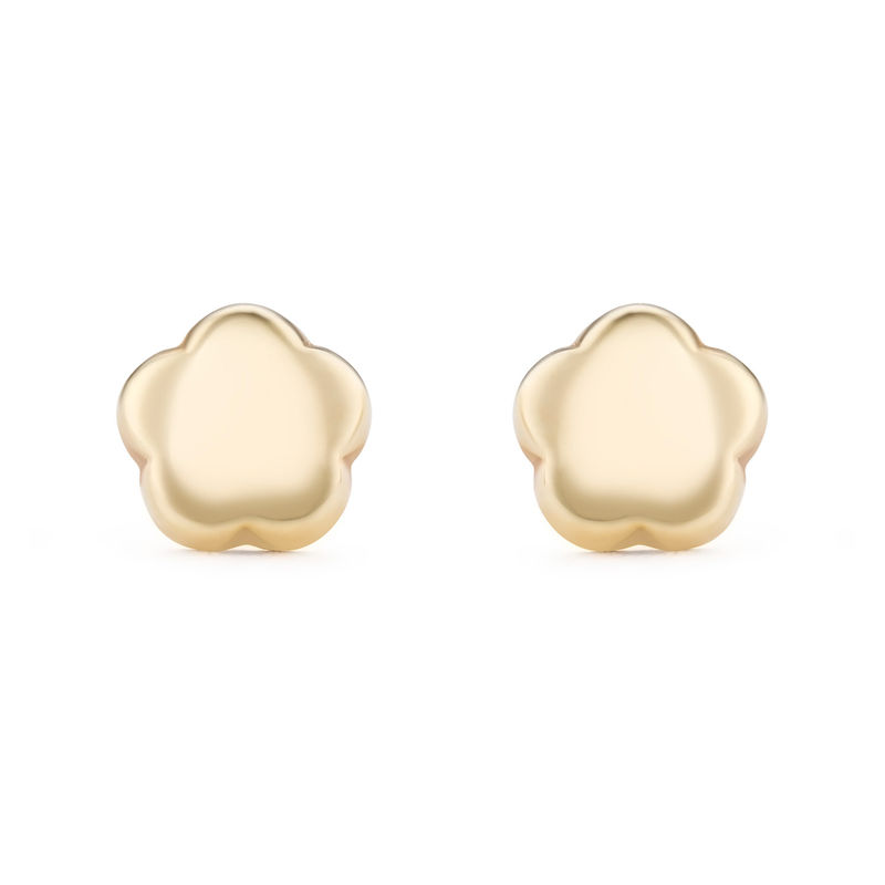 Little Girl Gold Stud Earrings - 1