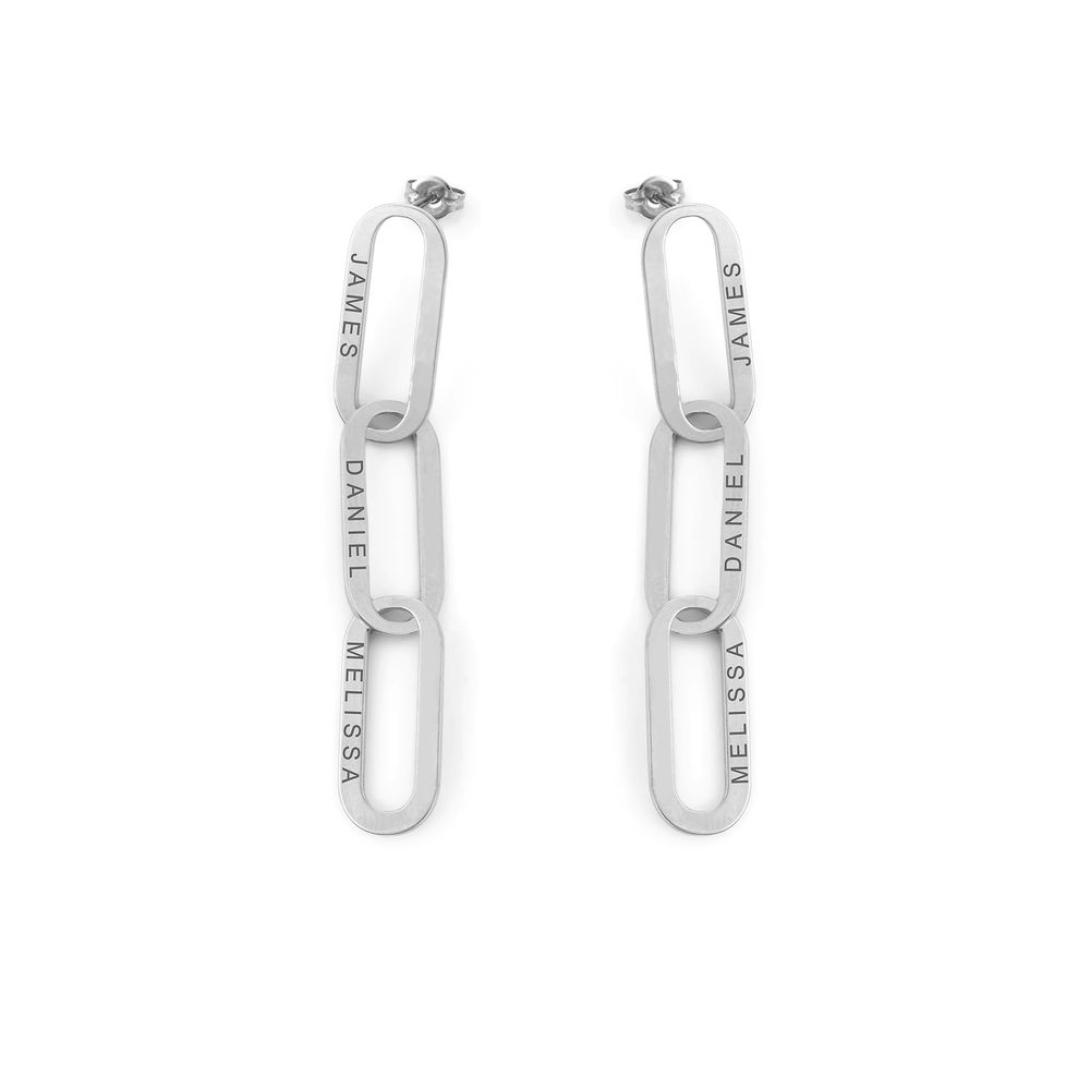 Aria Link Chain Earrings in Sterling Silver