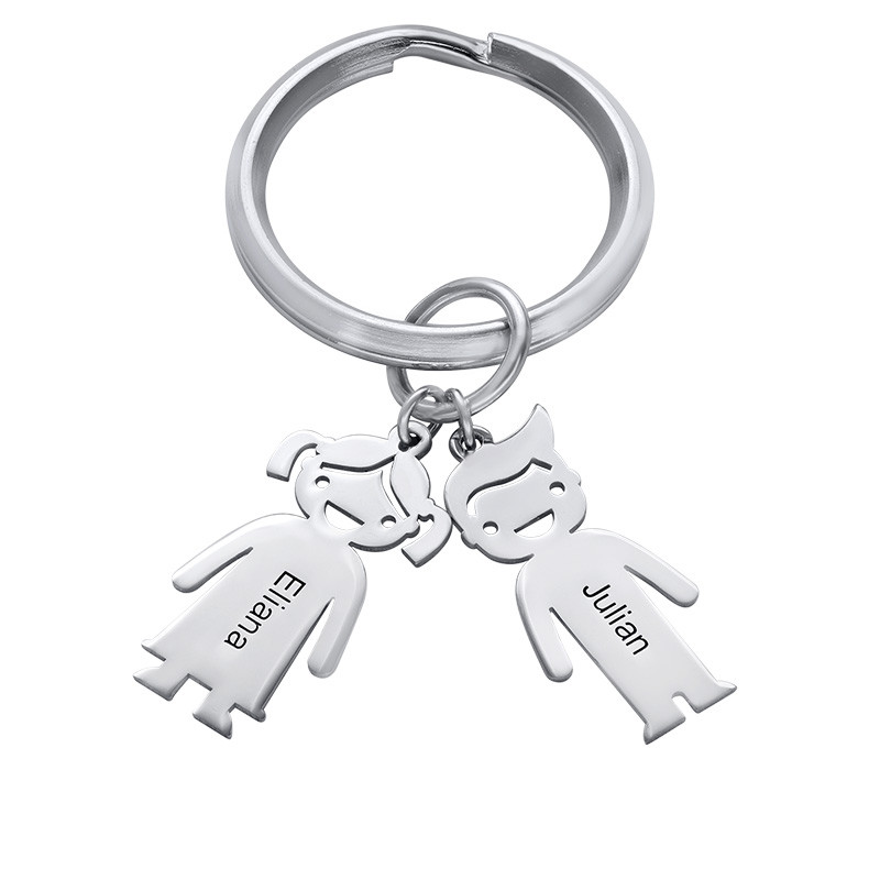 Personalized Keychain with Children Charms - 1 product photo